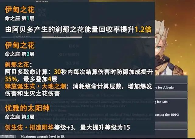 原神阿贝多命之座效果怎么样