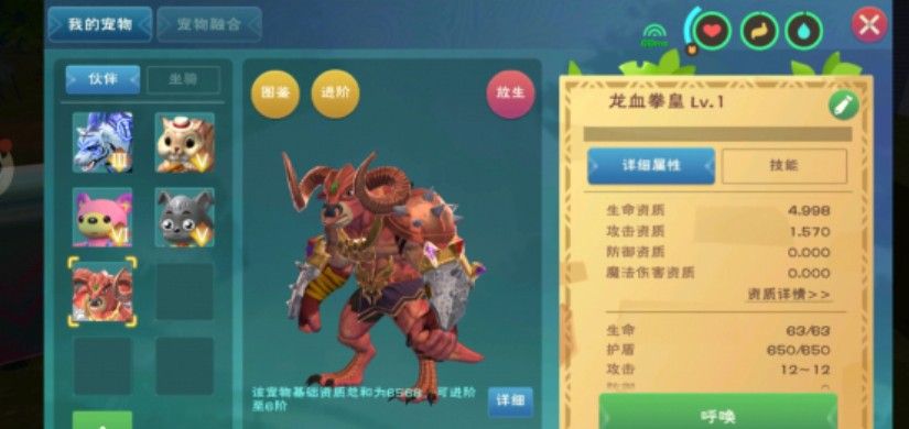 创造与魔法龙血拳皇资质是多少
