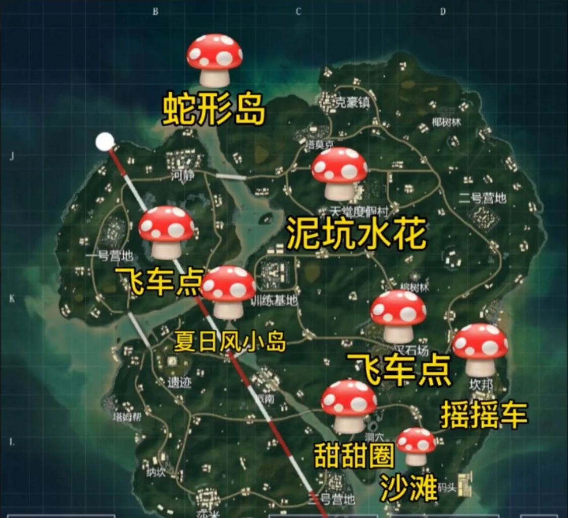 和平精英海岛打卡位置大全：荡秋千/接吻石/爱心石/飞车点/爱心岛/甜甜圈/双生树/灯塔打卡点一览[多图]图片2