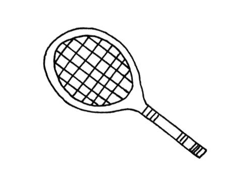 网球和网球拍简笔画图片