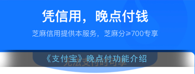 支付宝晚点付功能有什么用