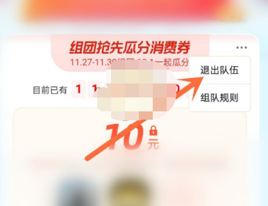 支付宝12月消费券怎么退队