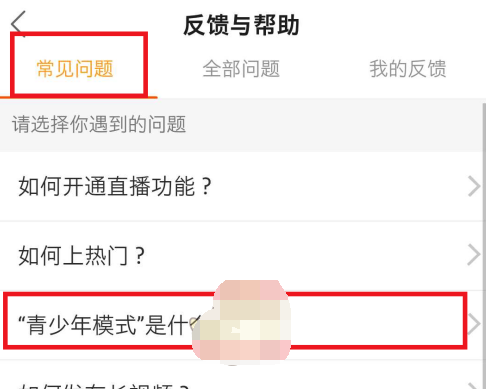 快手青少年模式怎么设置